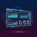 Data visualization interface featuring multiple analytics graphs and Royalty Free Stock Photo