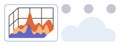 Data Visualization with Line Graph and Cloud Computing Concept Royalty Free Stock Photo