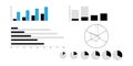 Data Visualization of Multiple Statistical Charts including bar graphs, bar charts, pie charts, and a radar chart.
