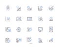 Data visualization outline icons collection. Data, Visualization, Chart, Graph, Map, Plot, Diagram vector and