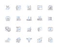 Data visualization outline icons collection. Data, Visualization, Chart, Graph, Map, Plot, Diagram vector and
