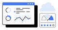 Data Visualization and Performance Analytics with Dashboard and Star Rating Metrics Royalty Free Stock Photo
