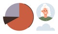 Data Visualization with Pie Chart, Female Portrait, and Cloud Symbol for Statistics and Business Analysis Royalty Free Stock Photo