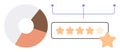 Data Visualization with Pie Chart and Star Rating for Performance Evaluation Royalty Free Stock Photo