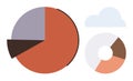 Data Visualization with Pie Charts and Cloud as Conceptual Design Elements Royalty Free Stock Photo