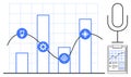 Seasonal Data Analysis with Bar Graph, Icons, and Audio Concept Royalty Free Stock Photo