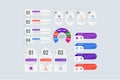 Data visualization and segments design set vectors with colorful shapes. Modern graph chart infographic design collection for Royalty Free Stock Photo