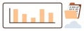 Data Visualization and Storage Concept with Chart, Binary Data, Folder, and Cloud Royalty Free Stock Photo