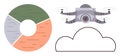Data visualization using quadcopter technology and cloud storage for innovative analytics solutions Royalty Free Stock Photo