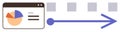 Data Visualization and Workflow Progress with Simplified Dashboard and Arrow Direction Royalty Free Stock Photo