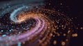 Data vortex spiraling particles creating abstract dynamic background Royalty Free Stock Photo