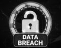 Data Vulnerability and Network Security Breach Represented with Grayscale, Red Colors, A Padlock Symbol Royalty Free Stock Photo