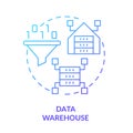 Data warehouse blue gradient concept icon Royalty Free Stock Photo