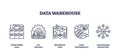 Data Warehouse concept with structured data, ETL process, and centralized ...