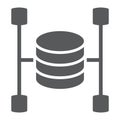 Data warehouse glyph icon, data and analytics