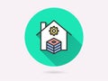 Data warehouse icon for graphic and web design
