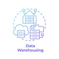 Data warehousing blue gradient concept icon Royalty Free Stock Photo