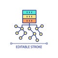 Data warehousing hierarchy RGB color icon Royalty Free Stock Photo