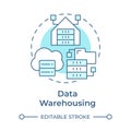Data warehousing soft blue concept icon Royalty Free Stock Photo