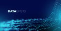 Data waterfall. Abstract technology vector background. Modern science wave background.