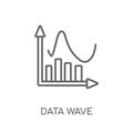 Data wave linear icon. Modern outline Data wave logo concept on