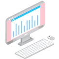 Data web analytics icon vector computer isolated Royalty Free Stock Photo
