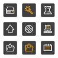 Data web icons, grey buttons series Royalty Free Stock Photo