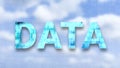 Data word isolated on blur sky Royalty Free Stock Photo
