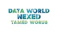 Data World Nexed Tamed Worus. Digital Information Typography Graphic, vector design Generative AI Royalty Free Stock Photo