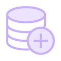 Database add color line icon Royalty Free Stock Photo