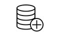 Database add glyphs icon . Elements for mobile concept and web apps. Thin line icons for website design and development, app devel Royalty Free Stock Photo