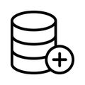Database add vector line icon Royalty Free Stock Photo