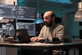 Database admin feeling happy about coding victory