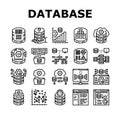 database administrator server icons set vector Royalty Free Stock Photo