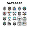 database administrator server icons set vector Royalty Free Stock Photo