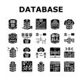 database administrator server icons set vector Royalty Free Stock Photo