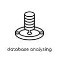 Database Analysing icon. Trendy modern flat linear vector Database Analysing icon on white background from thin line Business and