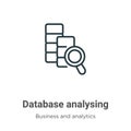 Database analysing outline vector icon. Thin line black database analysing icon, flat vector simple element illustration from