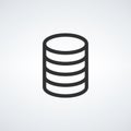 Database analytics digital network computing process icon. cloud storage. Stock Vector illustration isolated on white background Royalty Free Stock Photo