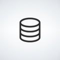 Database analytics digital network computing process icon. cloud storage. Stock Vector illustration isolated on white background Royalty Free Stock Photo
