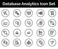 Database Analytics Icon SET Vector illustration Royalty Free Stock Photo
