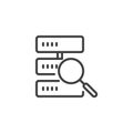 Database analytics line icon Royalty Free Stock Photo