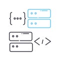 database architecture line icon, outline symbol, vector illustration, concept sign