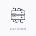 Database architecture outline icon. Simple linear element illustration. Isolated line database architecture icon on white Royalty Free Stock Photo