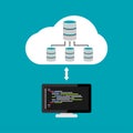 Database architecture programming. Database relation management. Cloud storage