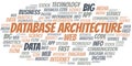 Database Architecture vector word cloud, made with text only.