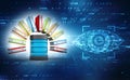 Database or archive concept. Data storage. 3d render Royalty Free Stock Photo