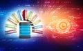 Database or archive concept. Data storage. 3d render Royalty Free Stock Photo
