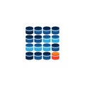 Database Array with Standout Element Royalty Free Stock Photo
