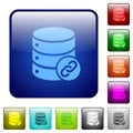 Database attachment color square buttons